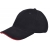 Brushed twill basic cap zwart/rood