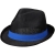 Trilby hoed met lint zwart/ blauw