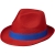 Trilby hoed met lint rood/ blauw