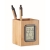 Bamboe pennenbak met LCD klok hout