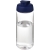 H2O sportfles met klapdeksel (600 ml) transparant/blauw