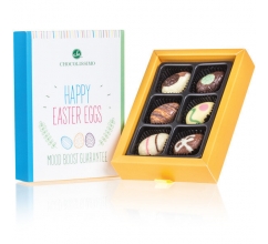 6 chocolade paaseitjes - Happy Easter Chocolade paaseitjes bedrukken