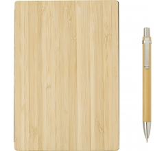 Bamboe cover notitieboek met pen Jo bedrukken