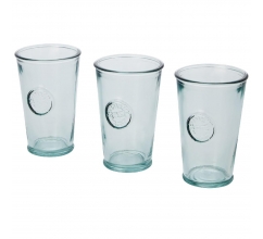 Copa driedelige set van 300 ml gerecycled glas bedrukken