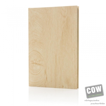 Afbeelding van relatiegeschenk:Kavana notitieboek met houtprint A5